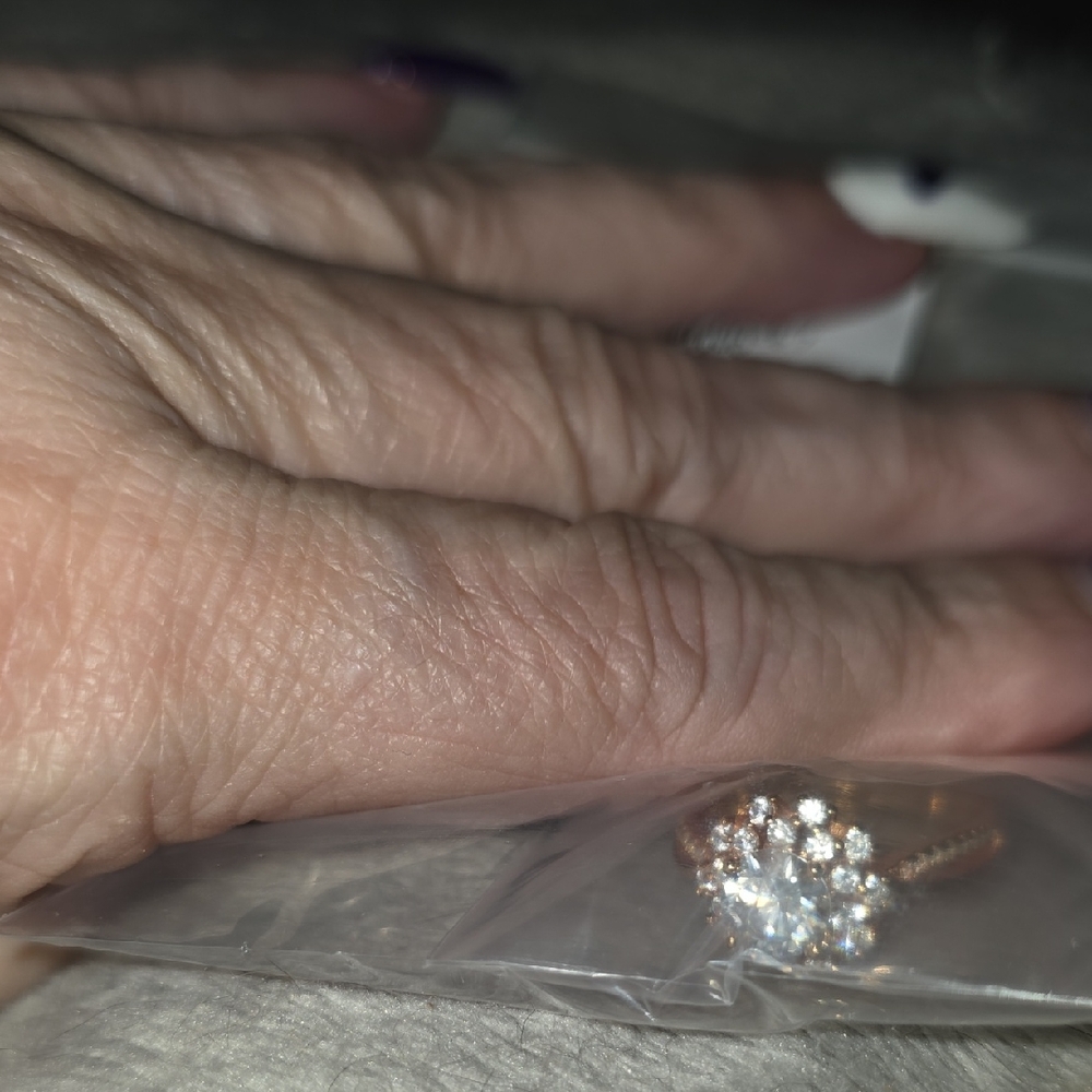 1 Ct Tw Elegant Rose Gold Moissanite Ring Size 7